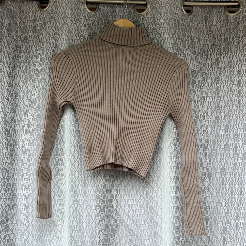 Chic Ribbed Turtleneck Crop Sweater